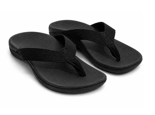 Premium Orthotic Flip Flops — Black, view 1 of 6